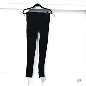 BLANQI Small High Waist Black Leggings with Ribbed Leg Detail | Small